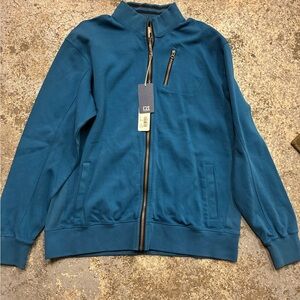 Cutter & Buck Men's Teal Zip-Up Sweater